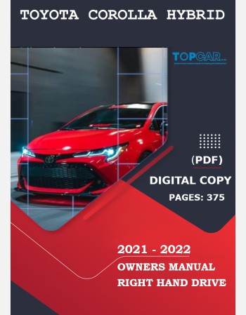 toyota corolla hybrid hatchback 2021-2022 owners manual